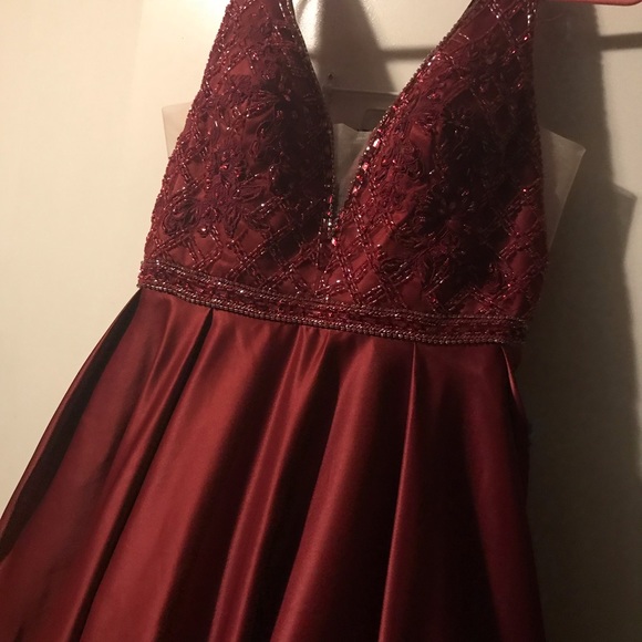 Wine Red Ballgown 💕 - Picture 2 of 6